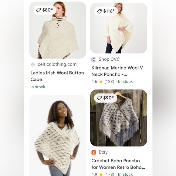 NWOT WOOL w/KNIT TASSELS PONCHO/SHAWL - Picture 7 of 8